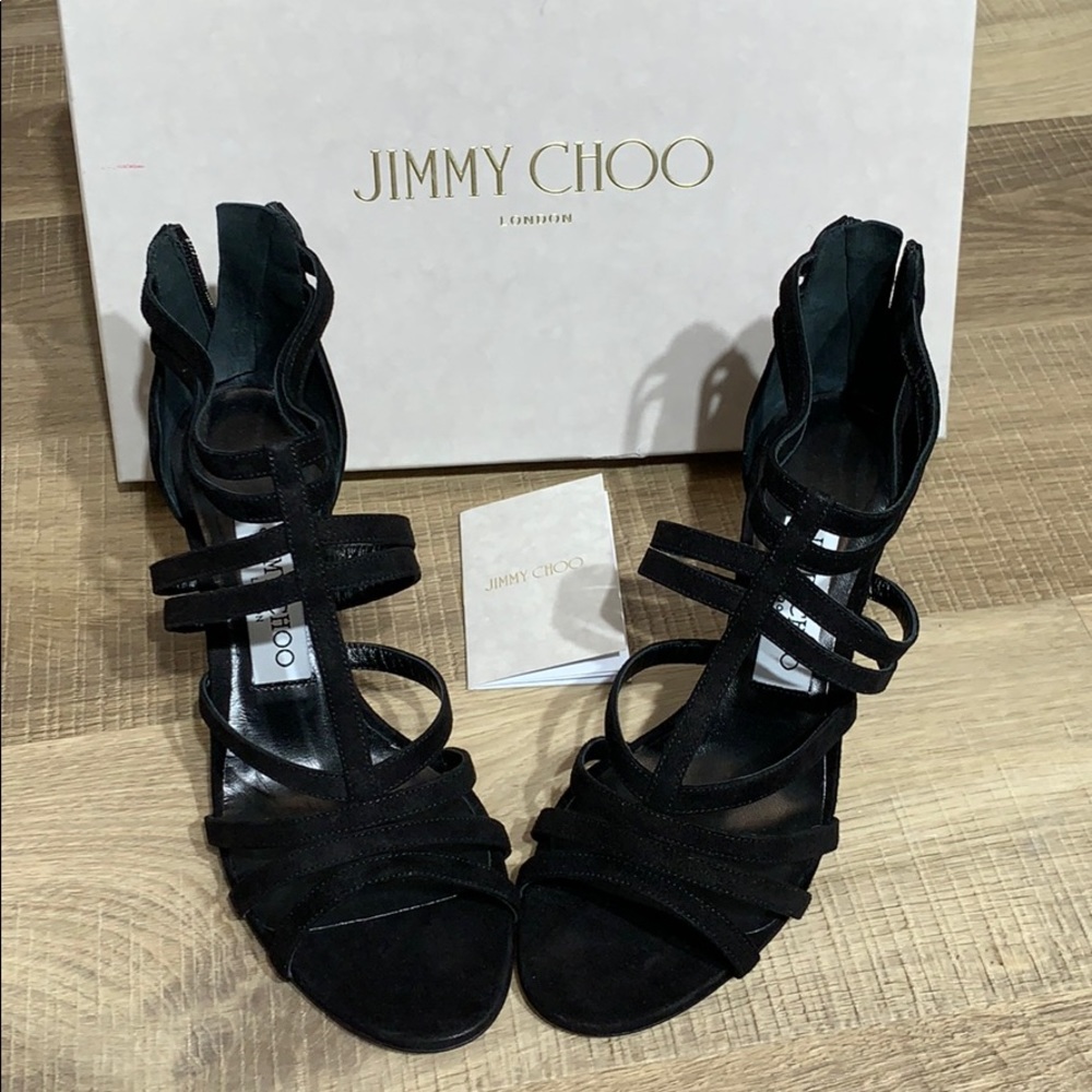 Jimmy Choo Black Strappy Heels 36.5